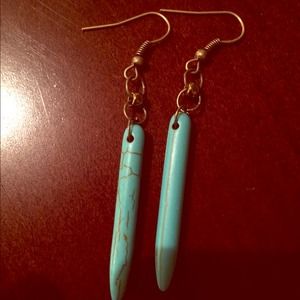 Beautiful rustic turquoise drop earrings