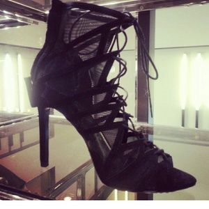 Zara blacl lace up heels