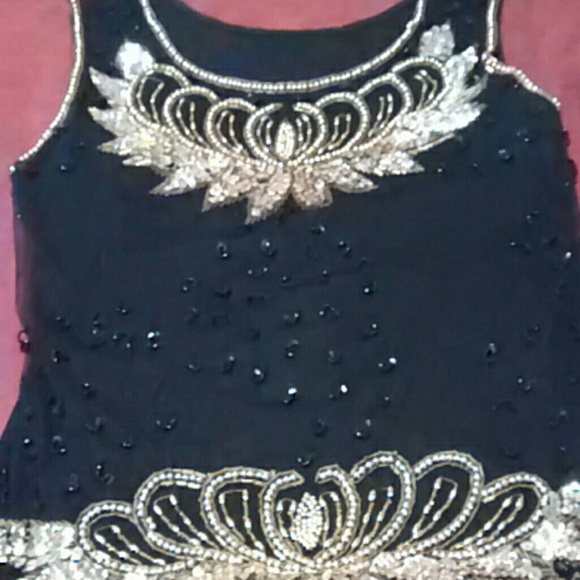 Gold and Black beaded Tank