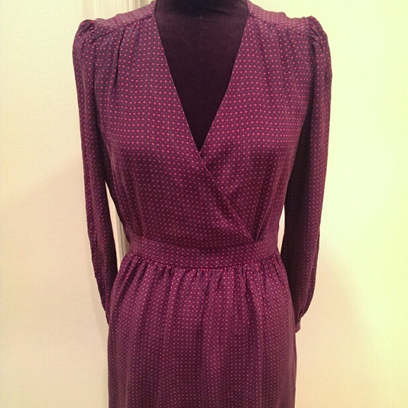 Silky V-neck faux wrap dress