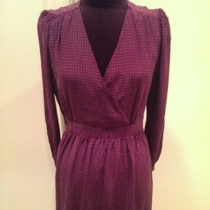 Silky V-neck faux wrap dress