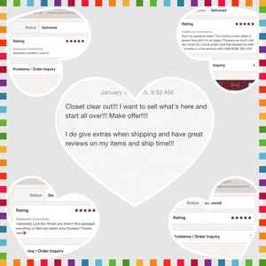 Closet clear out sale!!!