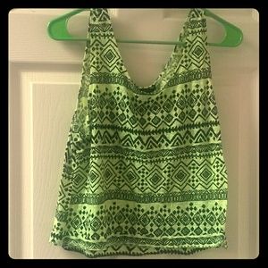 Highlighter yellow tribal tank top