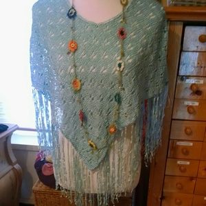 Light Blue lightweight poncho