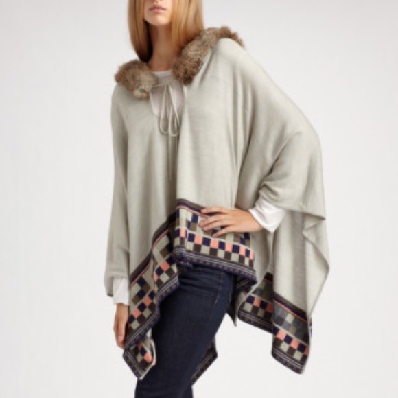 Larok Gray Precious Hooded Poncho