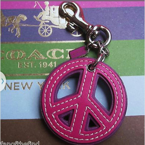 Authentic coach peace sign fob