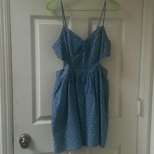 NWOT A&F jean polka-dotted cutout dress