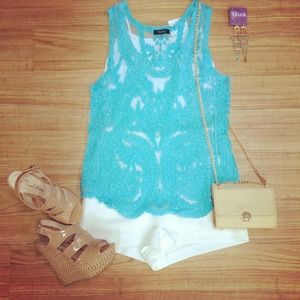 Blue lace tank