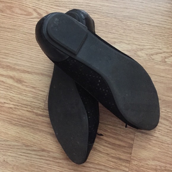 Leather upper pointed flats - black - Picture 2 of 4