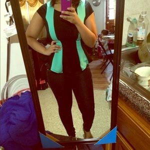 color block peplum top