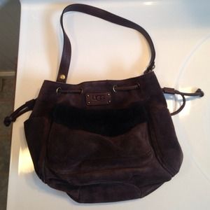 Dark chocolate UGG handbag