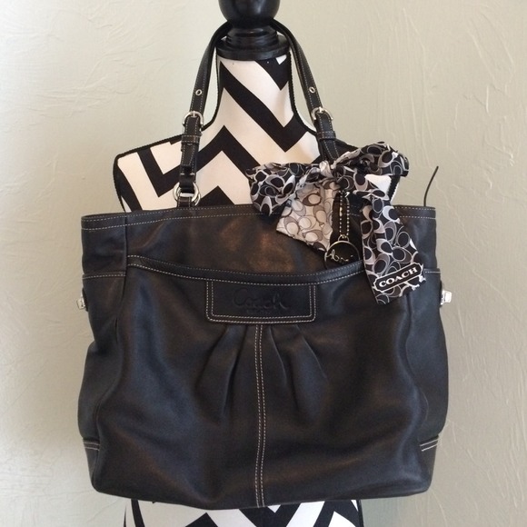 Black Coach purse w/ scarf