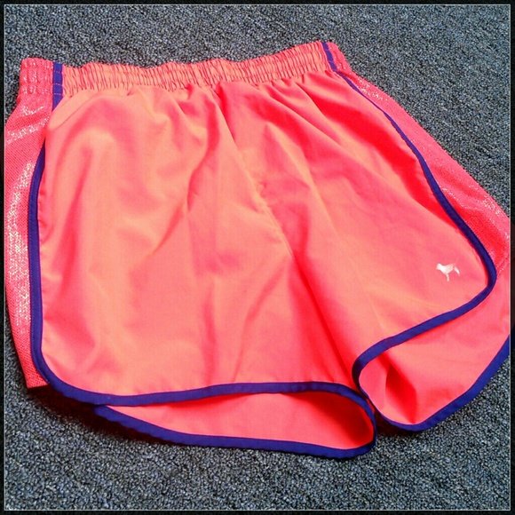PINK Victoria's Secret highlighter pink gym shorts