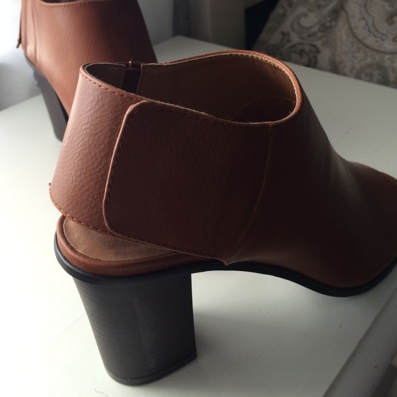Cato Shoes - Brown faux leather open toe bootie Cato Shoes - Brown faux leather open toe bootie