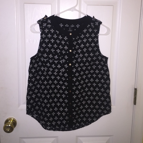 Aztec button down tank top