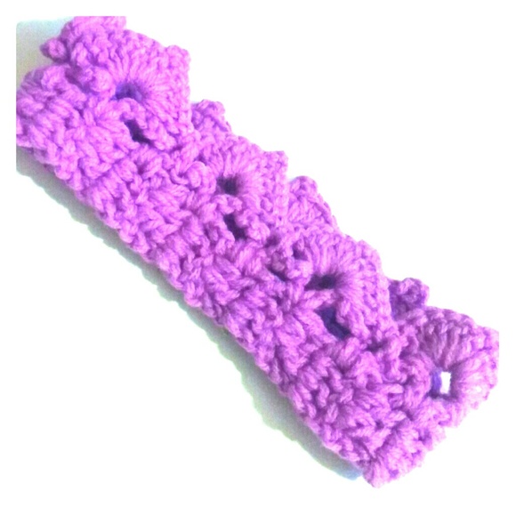 Purple  newborn baby princess crochet headband