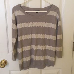 Gray sweater lace detail