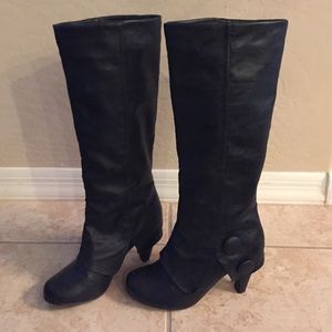 Black Boots faux leather