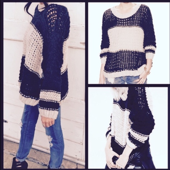 Free People Stripe Slouchy Sweater ! - Picture 3 of 3