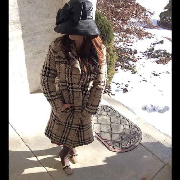 100% auth Burberry Nova Check Wool Coat London - Picture 4 of 4