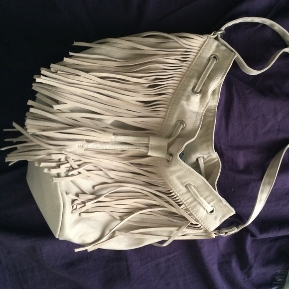 Aeropostale beige fringe bag.