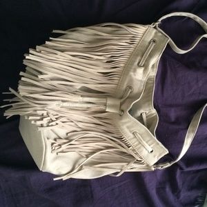 Aeropostale beige fringe bag.