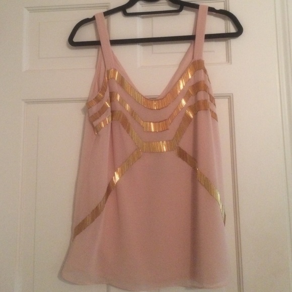 Pink polyester blouse