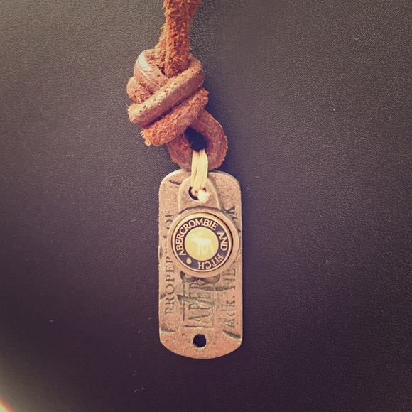 2 Vintage Abercrombie and Fitch dog tag necklaces