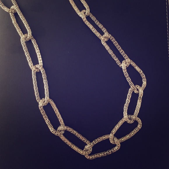 Long chain link bling necklace