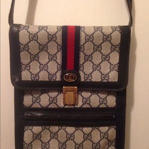 Gucci Monogram blue & red bag &wallet salvage lot.