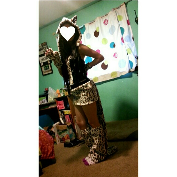 Leopard rave/go go outfit
