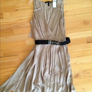 BCBG cocktail gown, taupe/beige size S