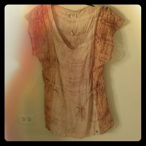 Shirt dress in peach
