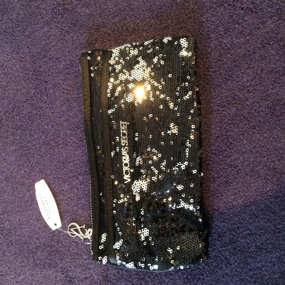 Victoria's Secret mini clutch.  Black sequined