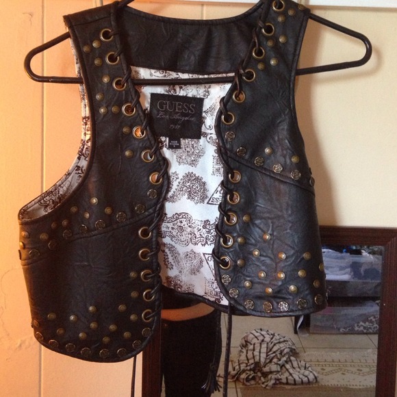 Guess leather studded vest