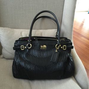 Coach Madison Gathered Leather Kara Carryall