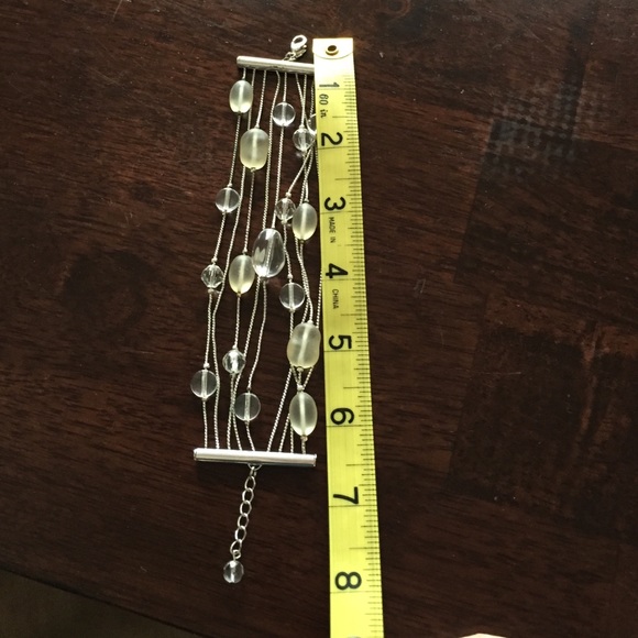 Silver beaded multi strand bracelet - Picture 2 of 3