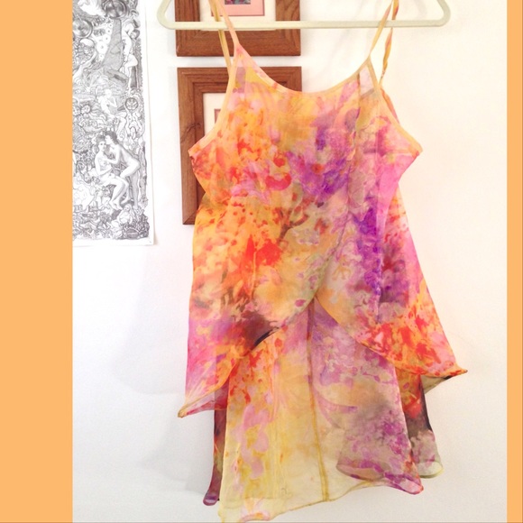 millau sheer 'painted' 'watercolor' tank.