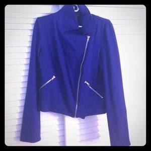 Cobalt blue moto motorcycle jacket forever 21 sz M