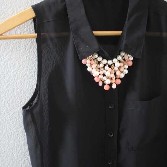 sheer black sleeveless blouse - Picture 2 of 3