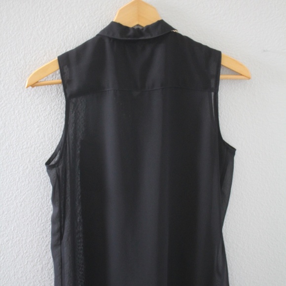sheer black sleeveless blouse - Picture 3 of 3