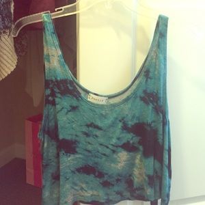 Blue Tye Dye Crop Top