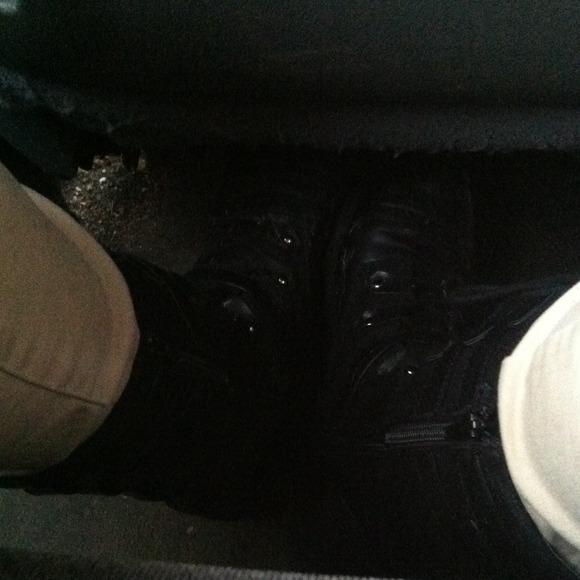 Black combat boots just 2 days old