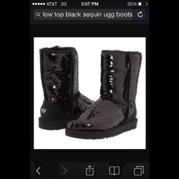 Black sequin Ugg boots. Size 6.