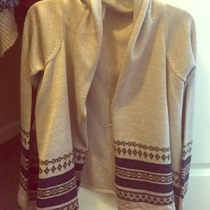 Aztec Print Thick Cardigan