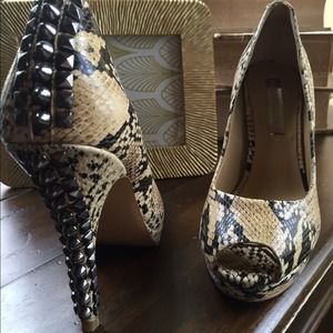BCBG Snakeskin Pumps