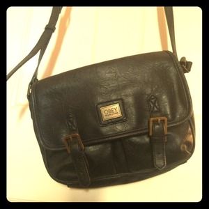 ON HOLD🚫Obey Black Faux Leather Crossbody Purse!