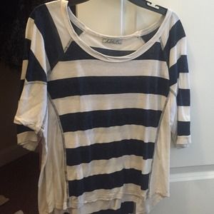 Blue And White Striped Top