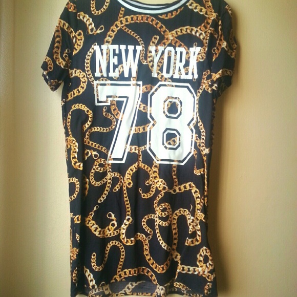 New York chain jersey long dress shirt