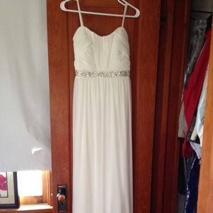 White Strapless Long Dress